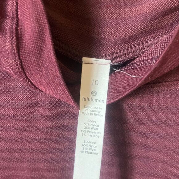 Lululemon Keep The Heat Thermal Hoodie In Dark Adobe wool blend sz 10 #758 - Picture 4 of 6